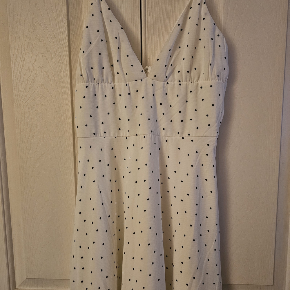 Superdown White Mini Dress with Black Dots